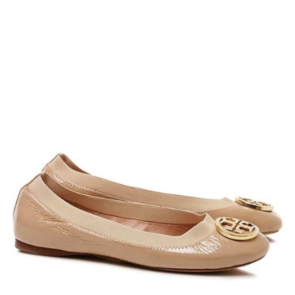 Tory Burch Shoes - Tory Burch Nude Caroline Leather Ballet Flat